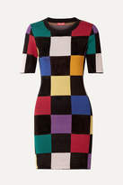 Thumbnail for your product : STAUD Omars Checked Mercerized Cotton Mini Dress - Black