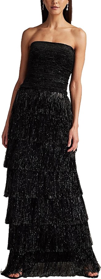 【Tadashi Shoji】Shania Sequin Velvet Fringe Gown Tadashi Shoji Shania Sequin Velvet Fringe Gown - ShopStyle