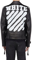 Thumbnail for your product : Off-White Men's Spray-Painted Leather Biker Jacket