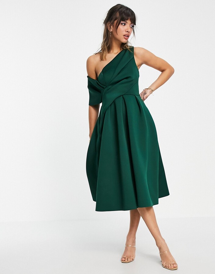 dark green special occasion dress