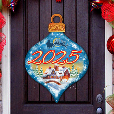 Designocracy 2025 Dated Christmas Village Dated Door Decor By G. Debrekht