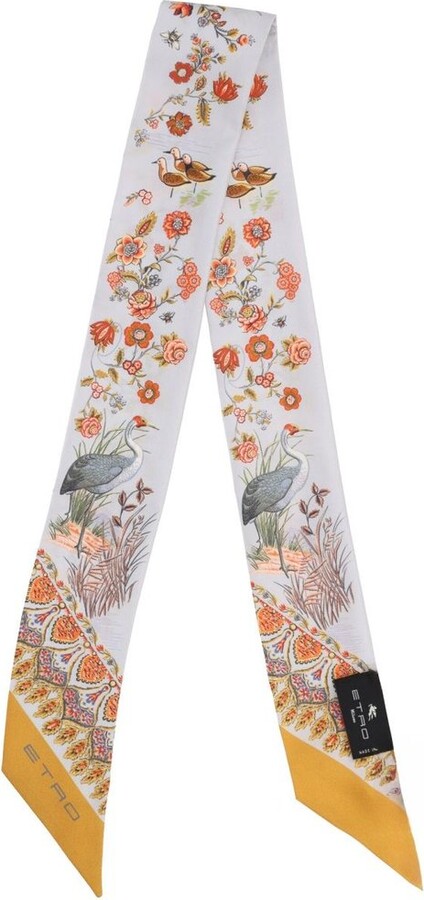Etro Flora And Fauna Printed Paisleyina Scarf