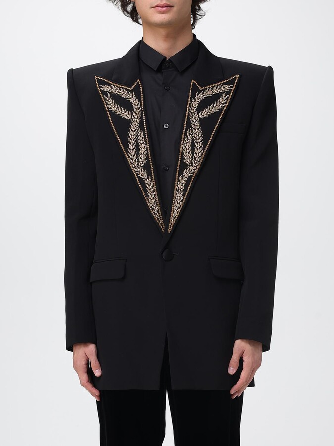 Balmain Houndstooth Double-Breasted Blazer ShopStyle
