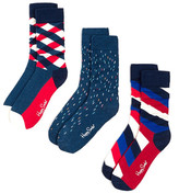 Thumbnail for your product : Happy Socks Assorted Print Socks - Pack of 3