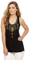 Thumbnail for your product : Vince Camuto Embroidered Jersey Tank