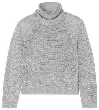 RtA Mick Metallic Knitted Turtleneck Sweater - Silver - ShopStyle
