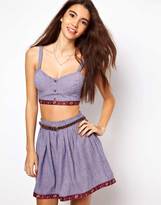 Thumbnail for your product : Band Of Gypsies Denim Bralet With Embroidered Trim