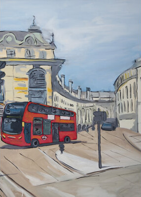 East Urban Home Piccadilly Circus London Door Mat - Beige Indoor Outdoor Decor