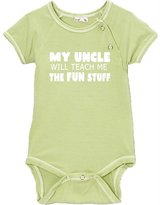 Thumbnail for your product : Small Plum Viscose of Bamboo \"My Uncle Will Teach Me the Fun Stuff\" bodysuit, green