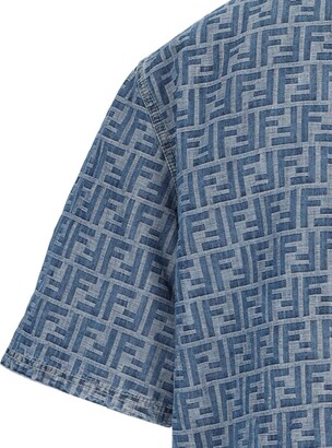 Fendi 'ff' Chambray Denim Crop Zip Jacket - ShopStyle