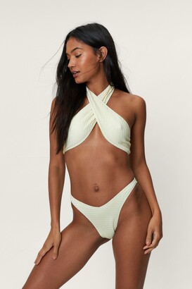 Nasty Gal Womens Shirred Wrap Halter Bikini Set - ShopStyle Two Piece  Swimsuits