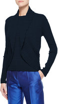 Thumbnail for your product : Giorgio Armani Striped Ripple-Knit Cardigan, Navy