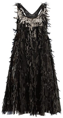 Norma Kamali Sequin-fringed Mini Dress - Black