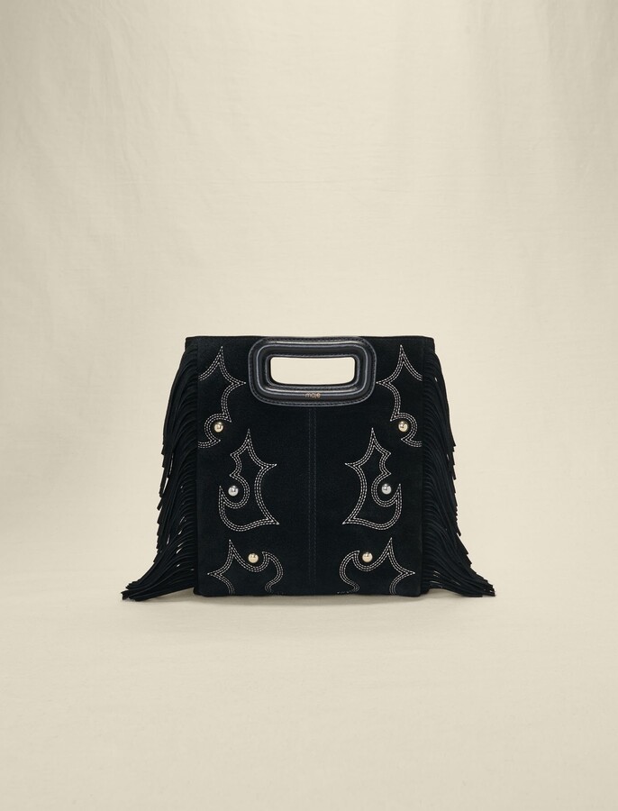 Fable Hepsie Embroidered Bag Black Velvet