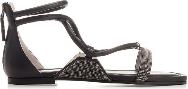 Fabiana Filippi Ankle Strap Bead Embellished Sandals