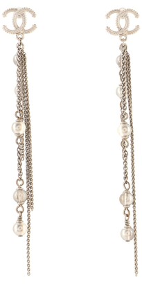 Chanel CC Chain Fringe Dangle Earrings - ShopStyle