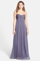 Thumbnail for your product : Adrianna Papell Floral Appliqué Chiffon Dress