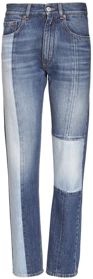 patchwork jeans womens