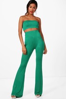 Thumbnail for your product : boohoo Basic Bandeau And Flared Pants Two-Piece Set