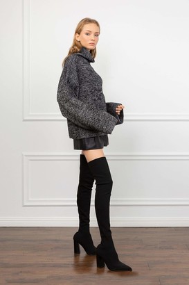 J.ING Constance Black Knit Cape Sweater