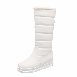 white flat boots uk