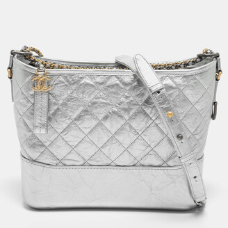 Chanel Silver Quilted Leather Large Gabrielle Hobo - ShopStyle