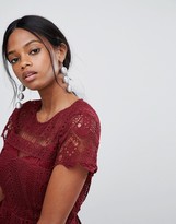 Thumbnail for your product : Liquorish Lace Skater Dress With Open Back