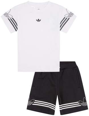 adidas 3-Stripe T-Shirt and Shorts Set