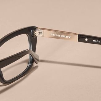 Burberry Check Detail Rectangular Cat-eye Optical Frames
