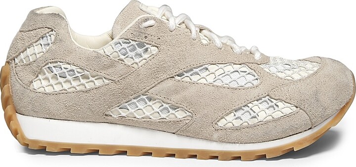 Bottega Veneta Women's Orbit Suede & Mesh Sneakers - Sea Salt - Size 5