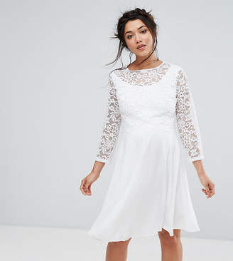 Queen Bee Maternity Lace Overlay Midi Dress