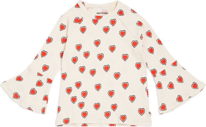 Mini Rodini Organic Cotton Hearts Top