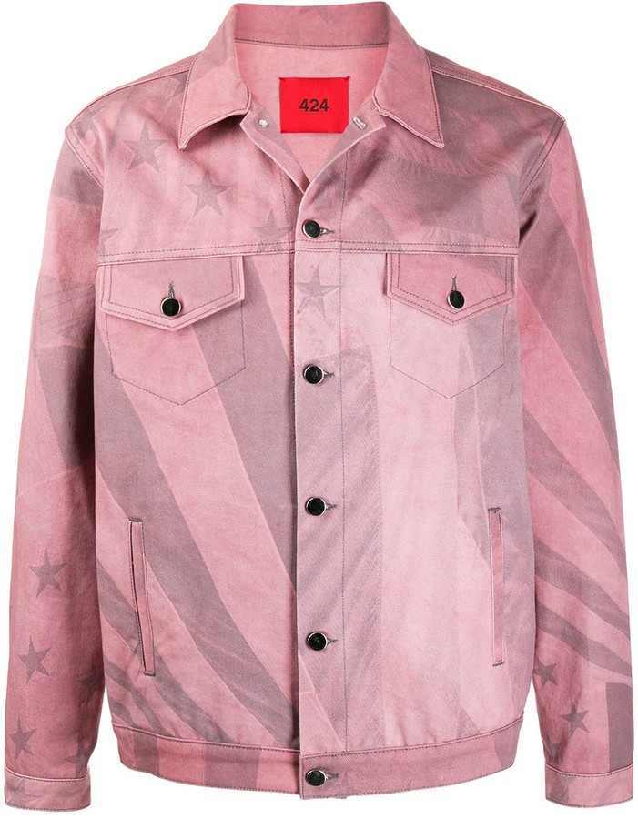 pink trucker jacket men