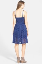 Thumbnail for your product : Frenchi Flocked Polka Dot Party Dress (Juniors)