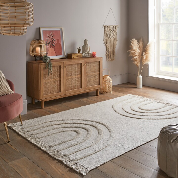 Dunelm Kiara Rainbow Rug Cream ShopStyle