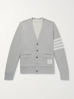Thumbnail for your product : Thom Browne Striped Loopback Cotton-Jersey Cardigan