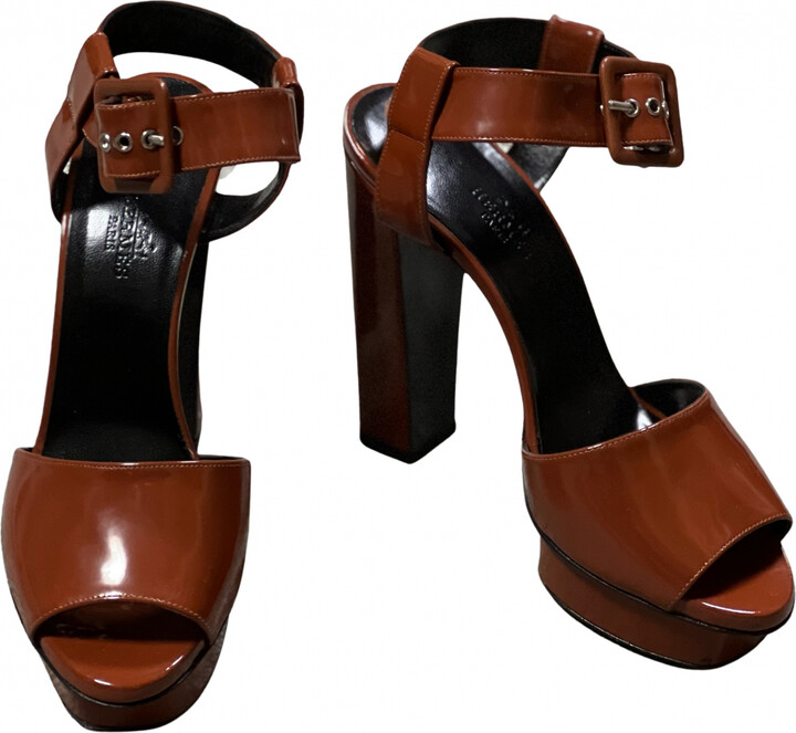 Hermes Patent leather sandals ShopStyle