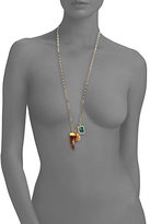 Thumbnail for your product : Nest Natural Horn & Chrysocolla Long Pendant Necklace