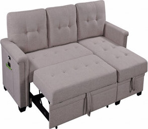 Ebern Designs Sleeper, Reversible Basic Sectional Sofa Sofa Sofa With Storage Chaise, USB Charging Ports And Pocket