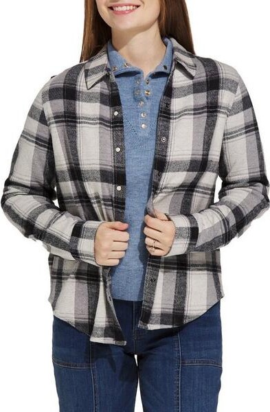 Flag & Anthem Women's Hero Stretch Long Sleeve Flannel XSmall Grey Heather