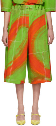 Loewe Green & Orange Oversize Print Trousers