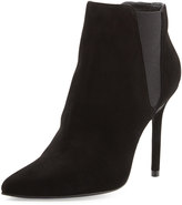 Thumbnail for your product : Stuart Weitzman Apogee Suede Point-Toe Ankle Boot, Black