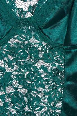 Quiz Green Satin Lace Bodysuit