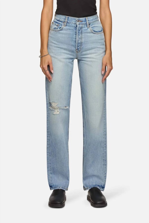 EB Denim High Rise Straight Jeans In Highland