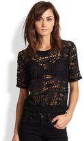 Thumbnail for your product : Autograph Addison Sheer Cutout Top