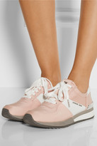 Thumbnail for your product : MICHAEL Michael Kors Allie satin and textured-leather sneakers