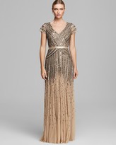 Thumbnail for your product : Adrianna Papell Dress - V Neck Cap Sleeve Beaded
