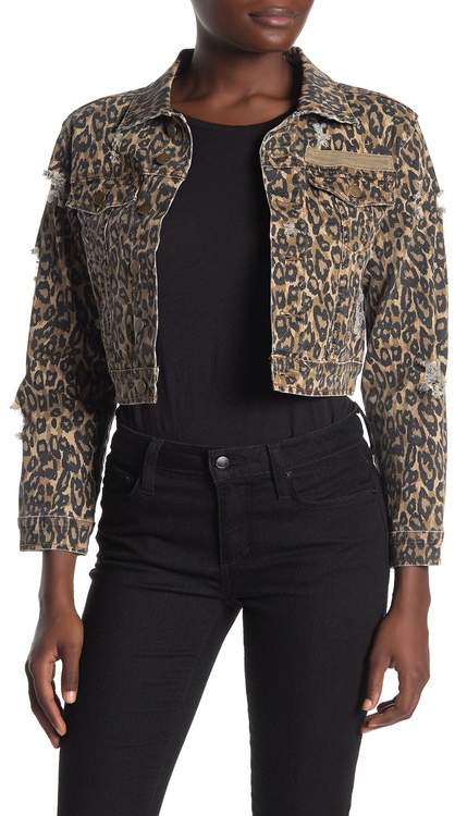 colbey leopard print denim jacket