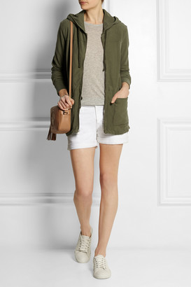 James Perse Stretch-cotton twill hooded jacket