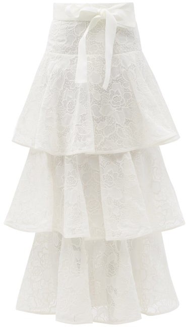 zimmermann white ruffle skirt